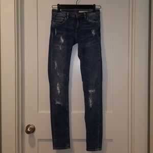 ZARA Distressed Jeans The Rebel Skinny Size 00